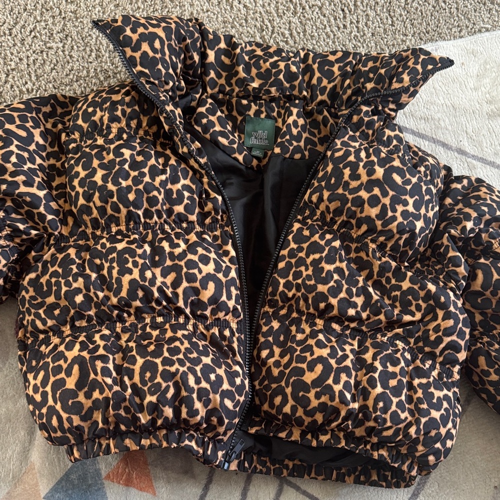 Wild Fable Leopard Puffer Jacket